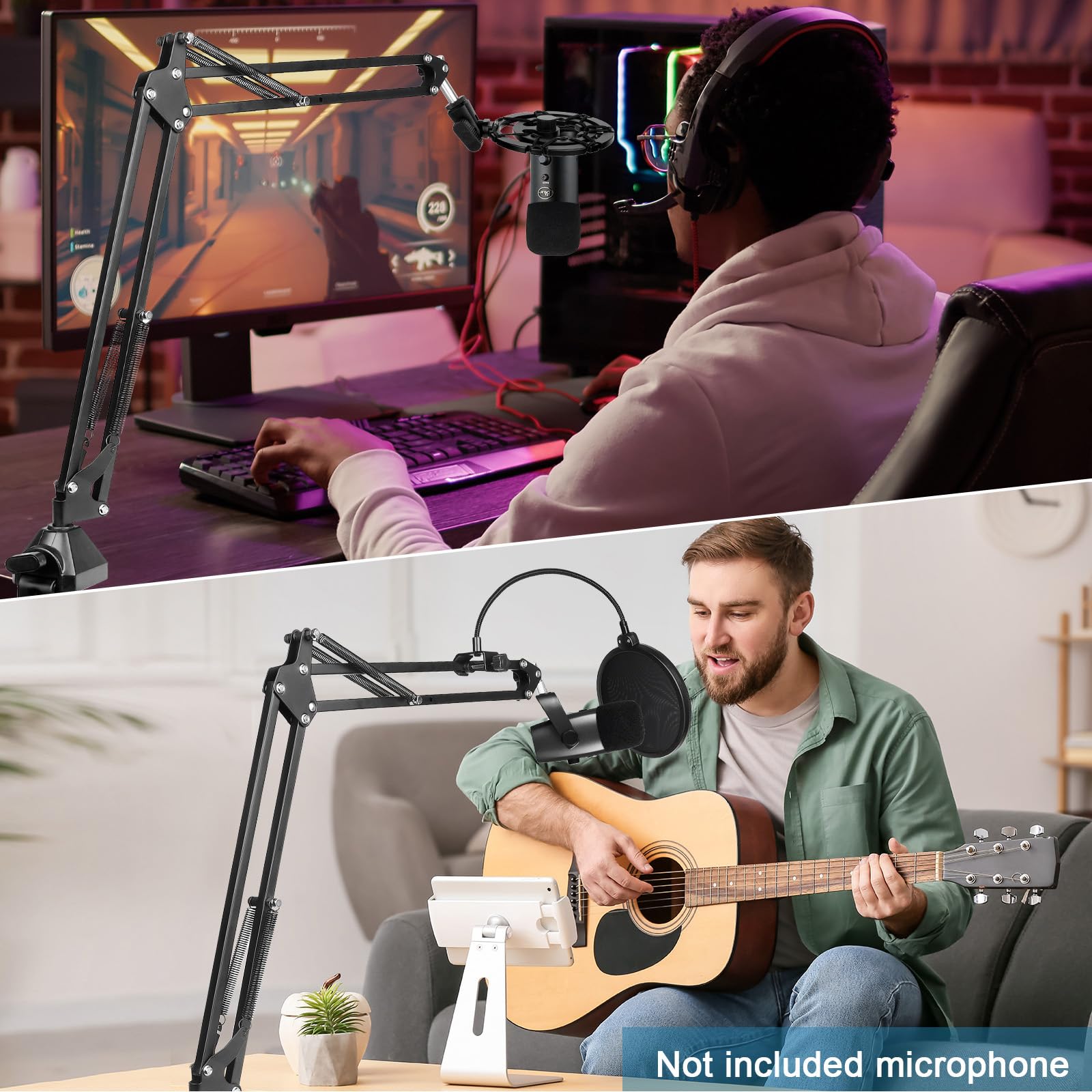 Amazon.com: Microphone Stand for Blue Yeti Upgraded Mic Boom Arm